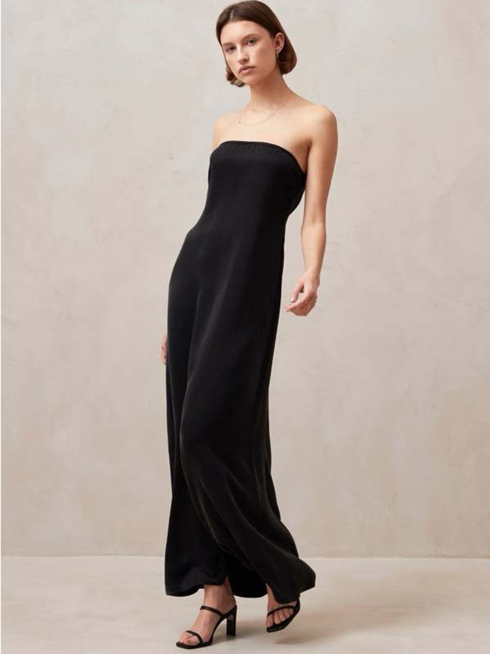 ALOHAS Ilia Midi Dress Black Size Large- SMALL FLAW
